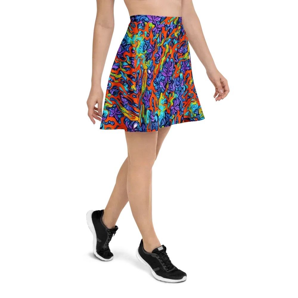 Cobalt Jungle on Skater Skirt — Right
