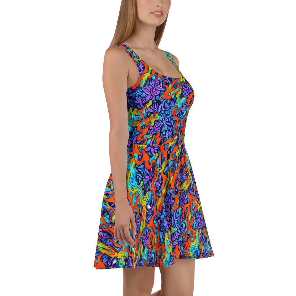 Cobalt Jungle on Skater Dress — Right