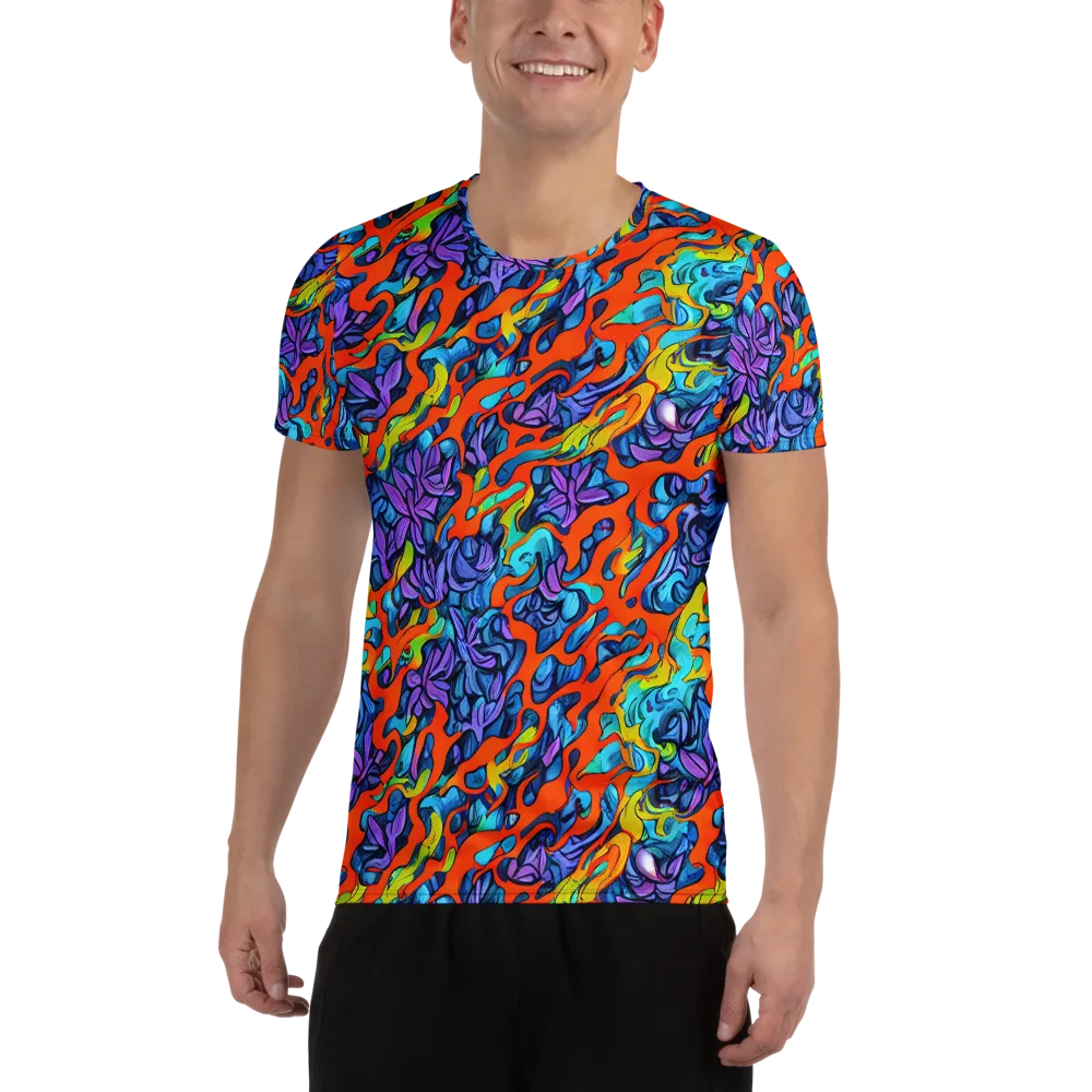 Cobalt Jungle on Men's Athletic T-Shirt — Front