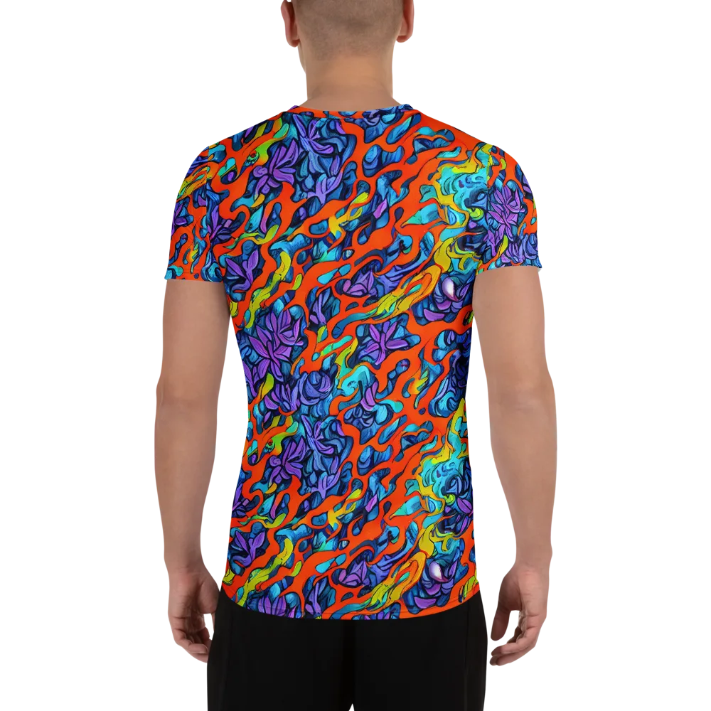 Cobalt Jungle on Men's Athletic T-Shirt — Back