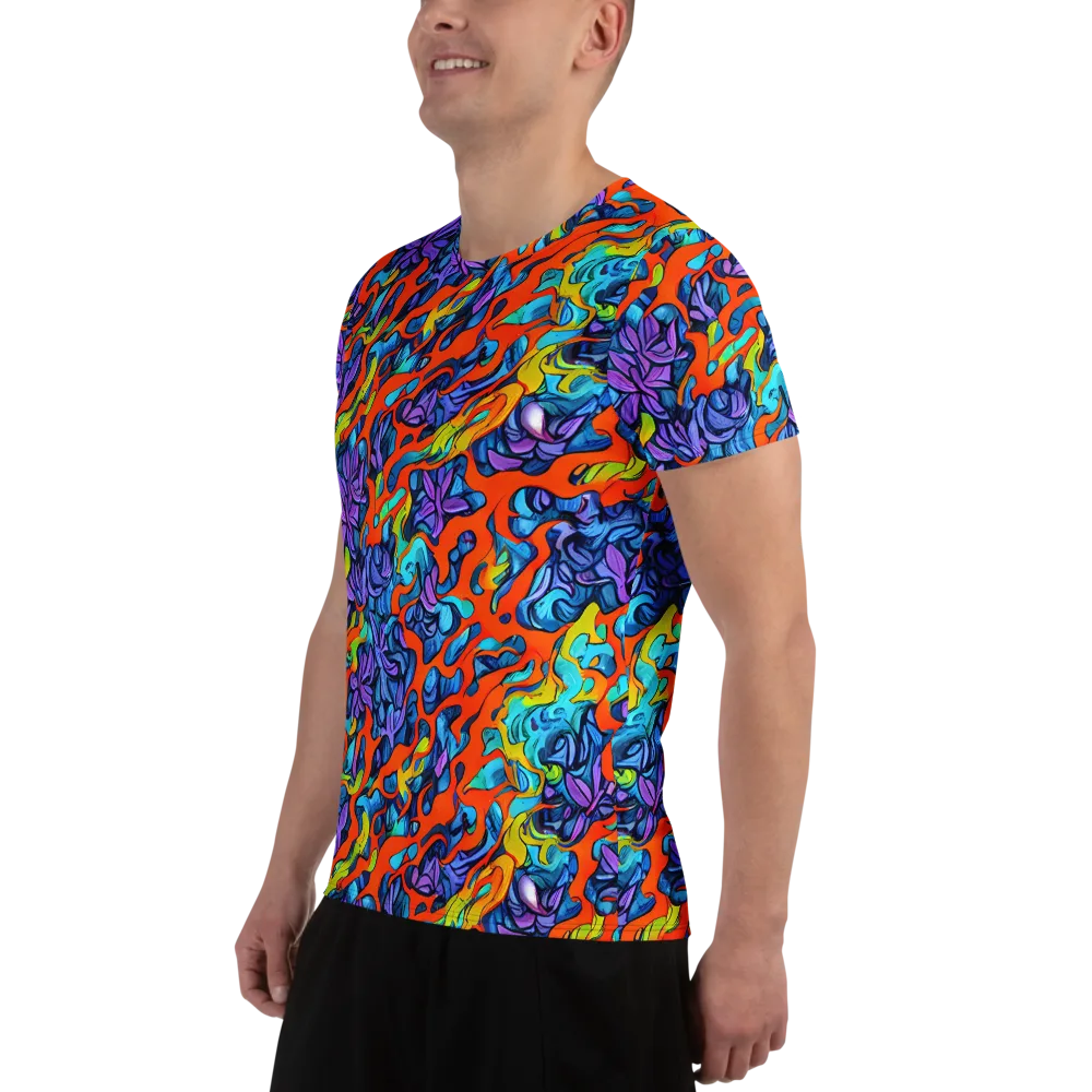 Cobalt Jungle on Men's Athletic T-Shirt — Left