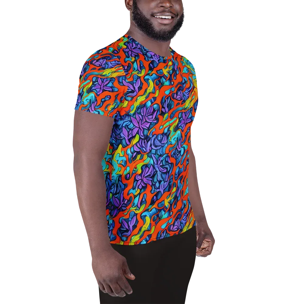 Cobalt Jungle on Men's Athletic T-Shirt — Right