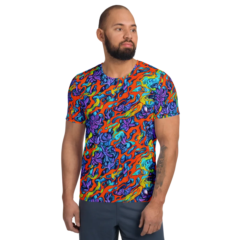 Cobalt Jungle on Men's Athletic T-Shirt — Front