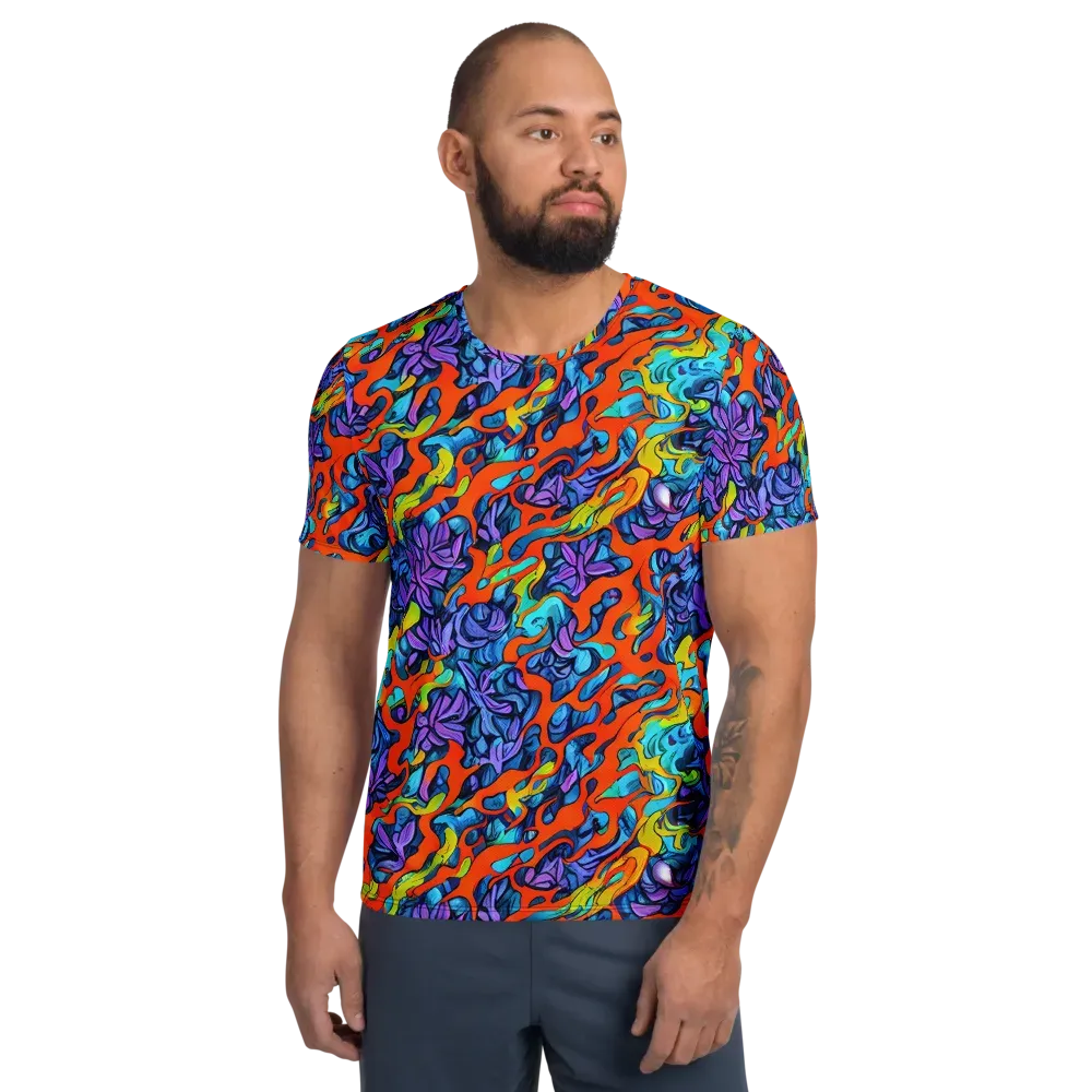 Cobalt Jungle on Men's Athletic T-Shirt — Front