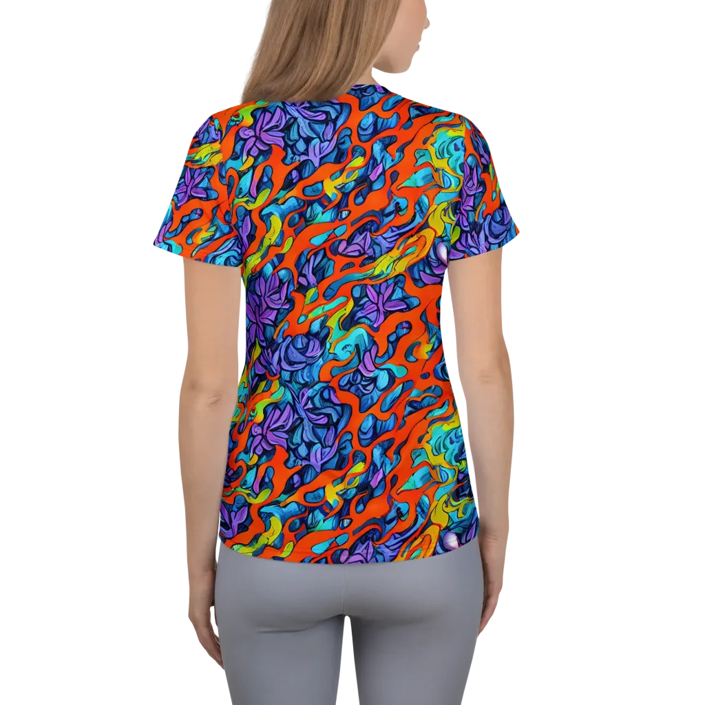 Cobalt Jungle on Women's Athletic T-Shirt — Back