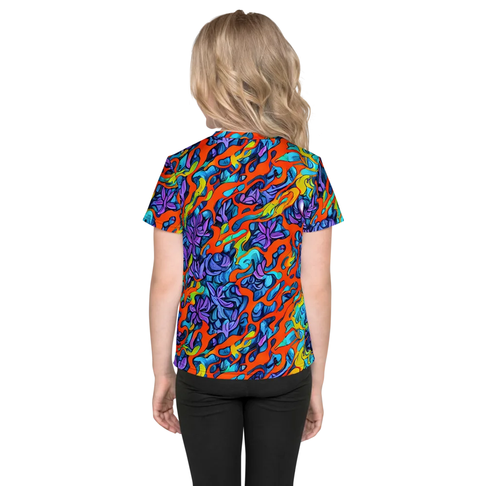 Cobalt Jungle on Kids Crew Neck T-Shirt — Back