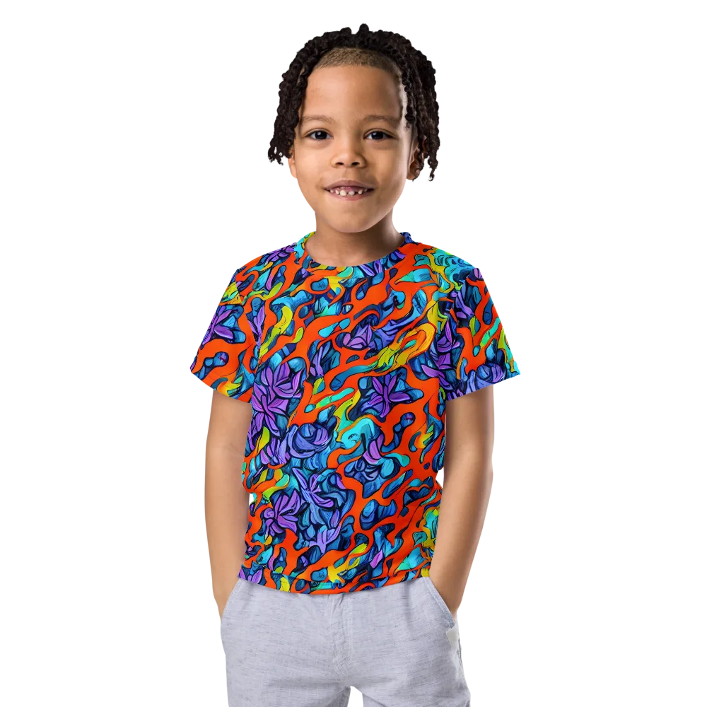 Cobalt Jungle on Kids Crew Neck T-Shirt — Front