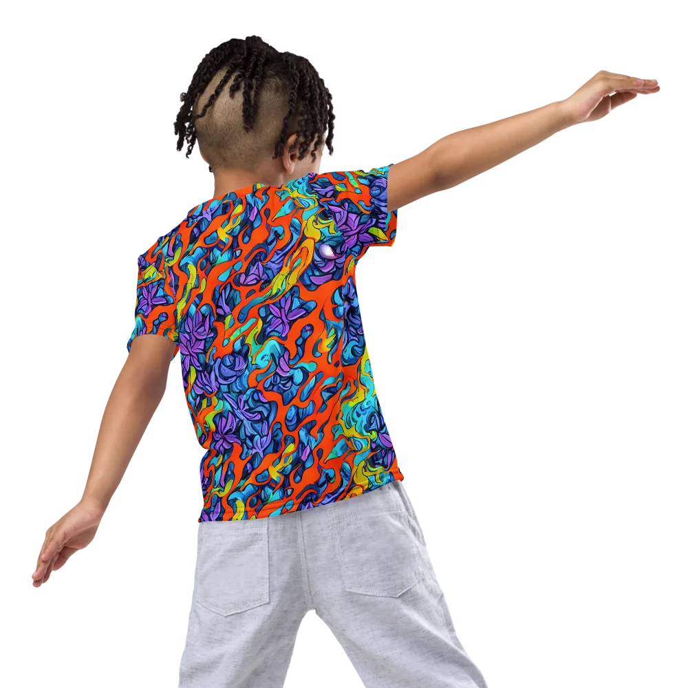 Cobalt Jungle on Kids Crew Neck T-Shirt — Back