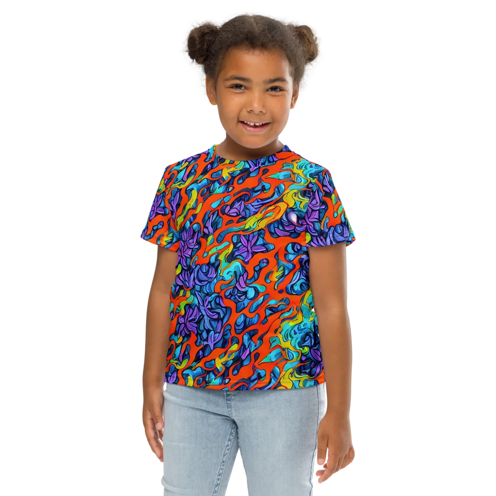 Cobalt Jungle on Kids Crew Neck T-Shirt — Front