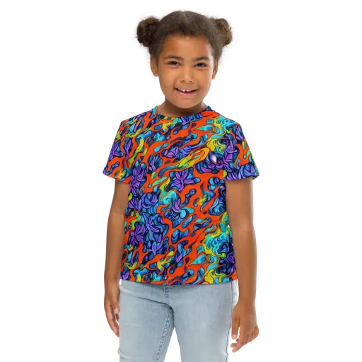 Cobalt Jungle on a Kids Crew Neck T-Shirt