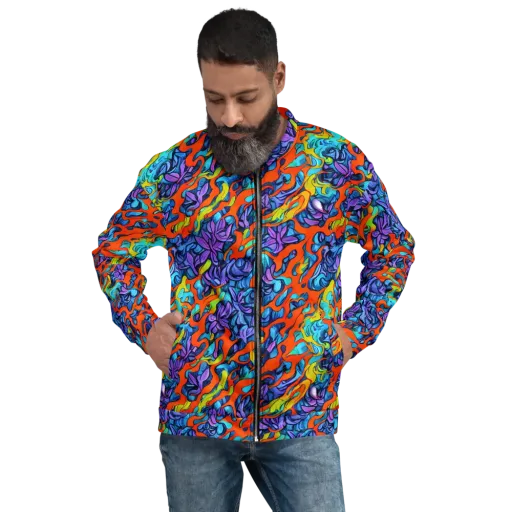 Cobalt Jungle on a Bomber Jacket