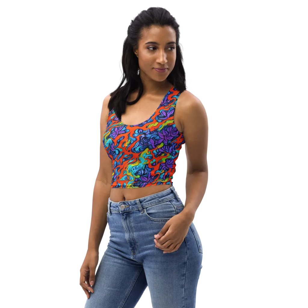 Cobalt Jungle on Crop Top — Left Front