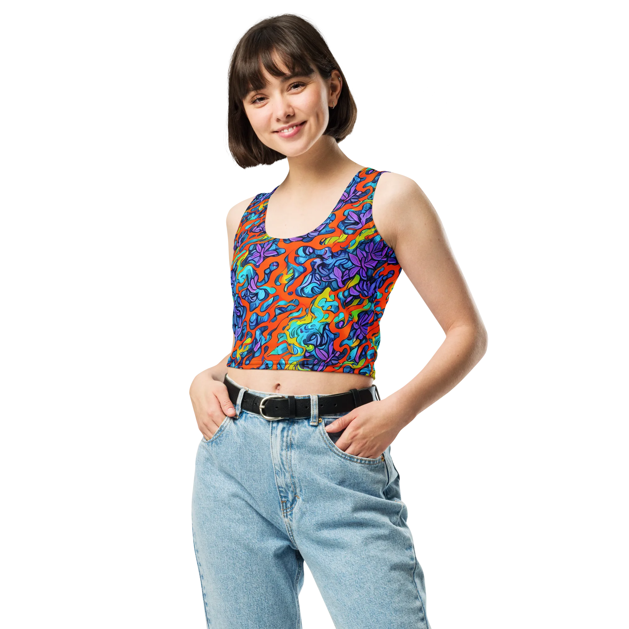 Cobalt Jungle on Crop Top — Front