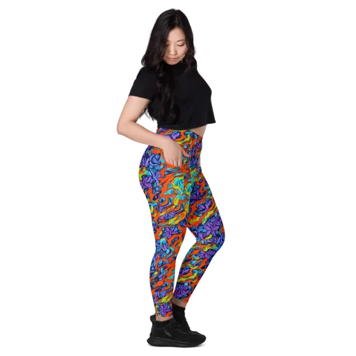 Cobalt Jungle on a Leggings with Pockets