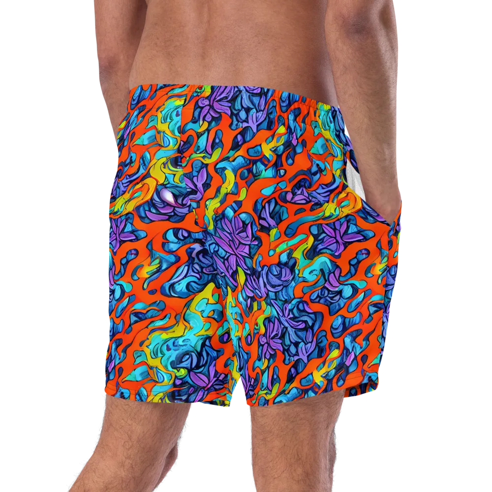 Cobalt Jungle on Swim Trunks — Right Back