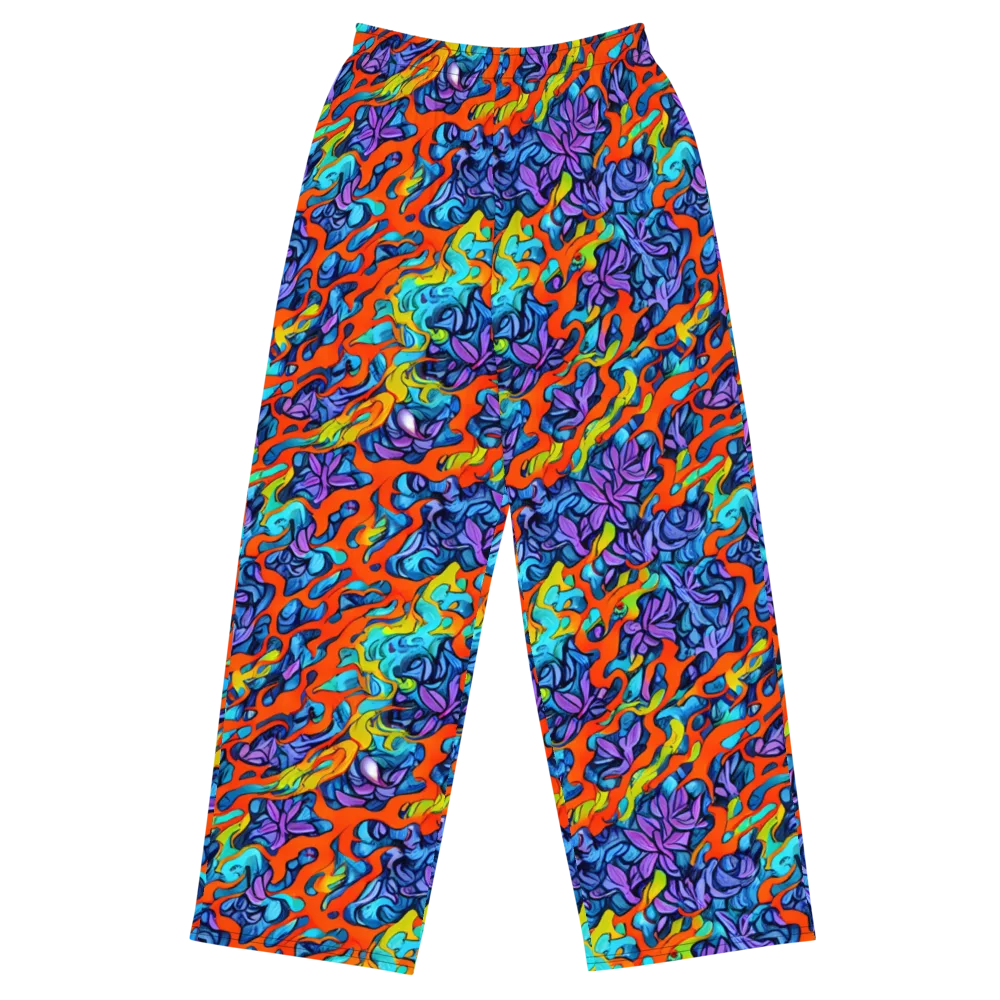 Cobalt Jungle on Wide-Leg Pants — Front