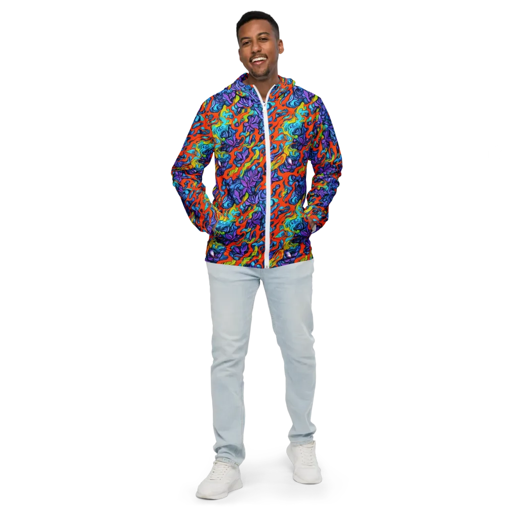 Cobalt Jungle on Men's Windbreaker — Front