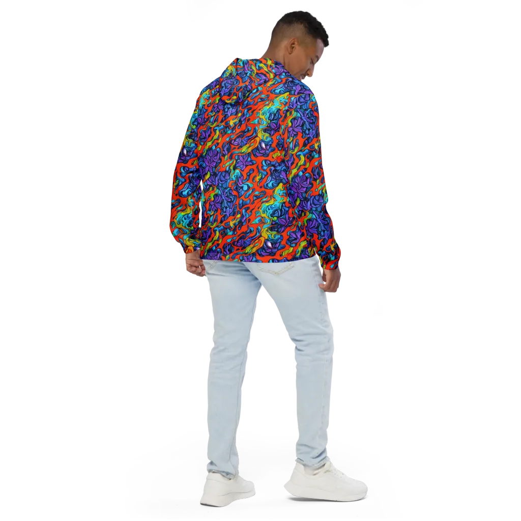 Cobalt Jungle on Men's Windbreaker — Back