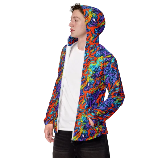 Cobalt Jungle on a Men's Windbreaker