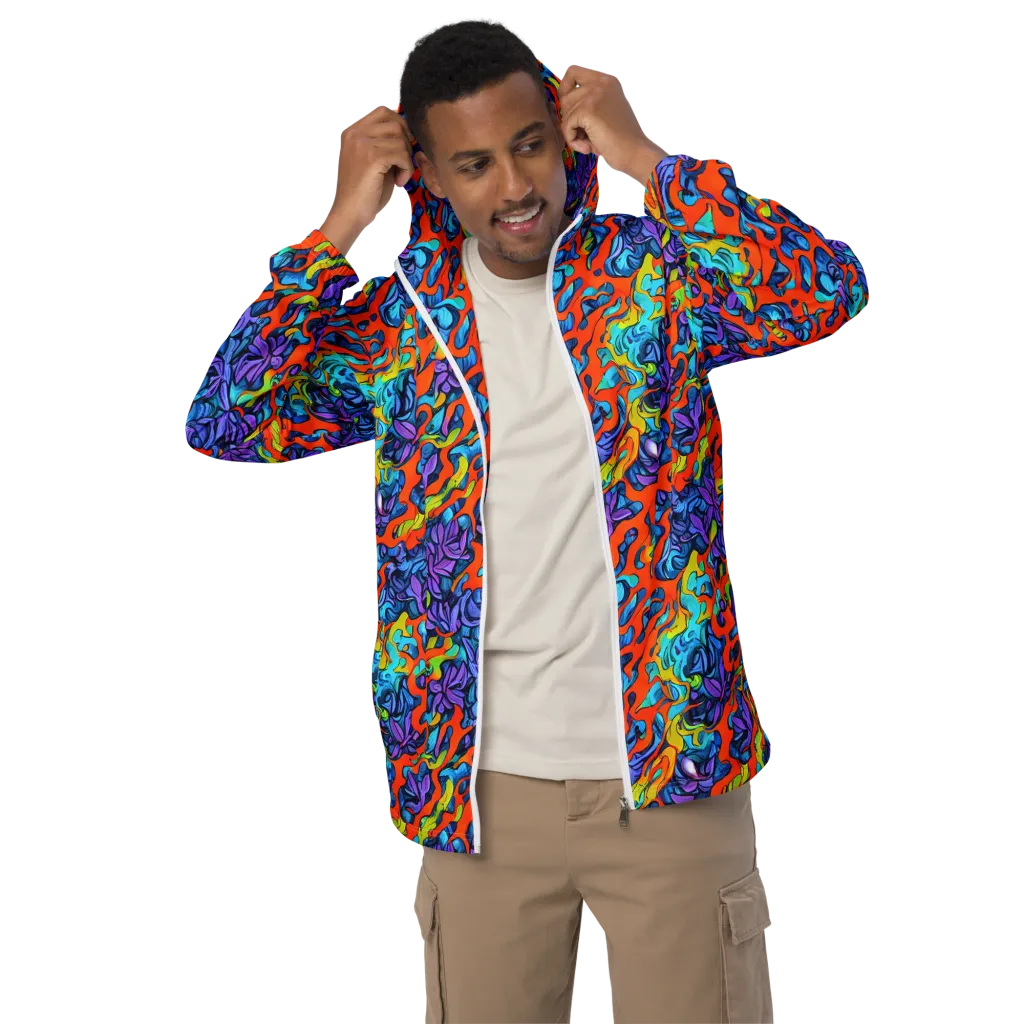 Cobalt Jungle on Men's Windbreaker — Front