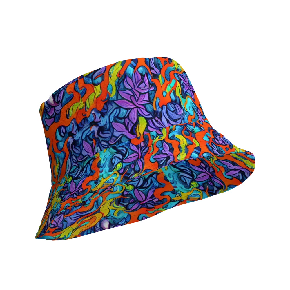 Cobalt Jungle on Reversible Bucket Hat — Product details Outside