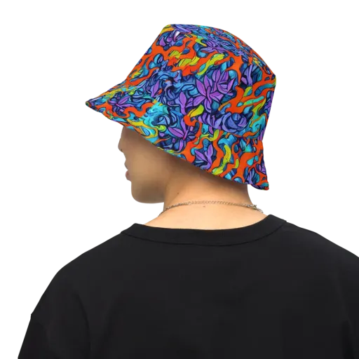 Cobalt Jungle on a Reversible Bucket Hat