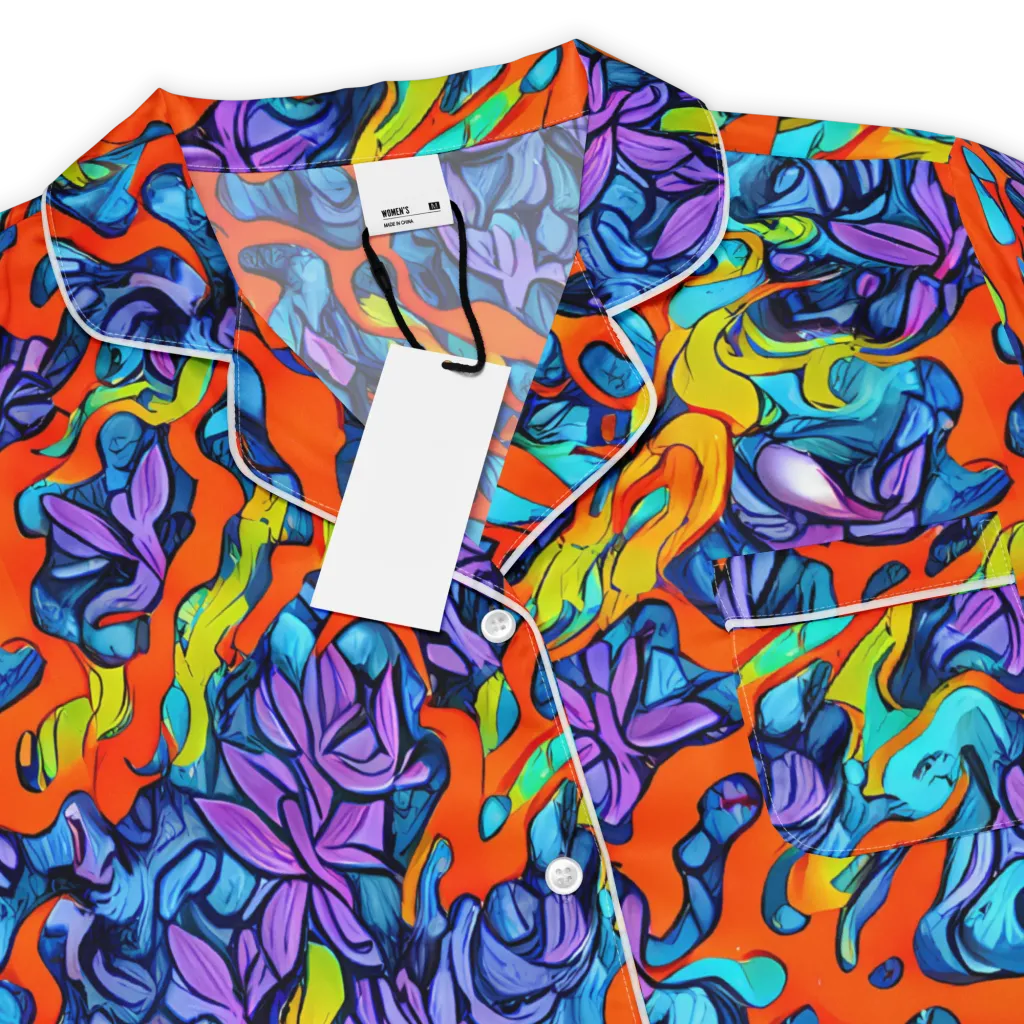 Cobalt Jungle on Women's Short Sleeve Pajama Top — Product details