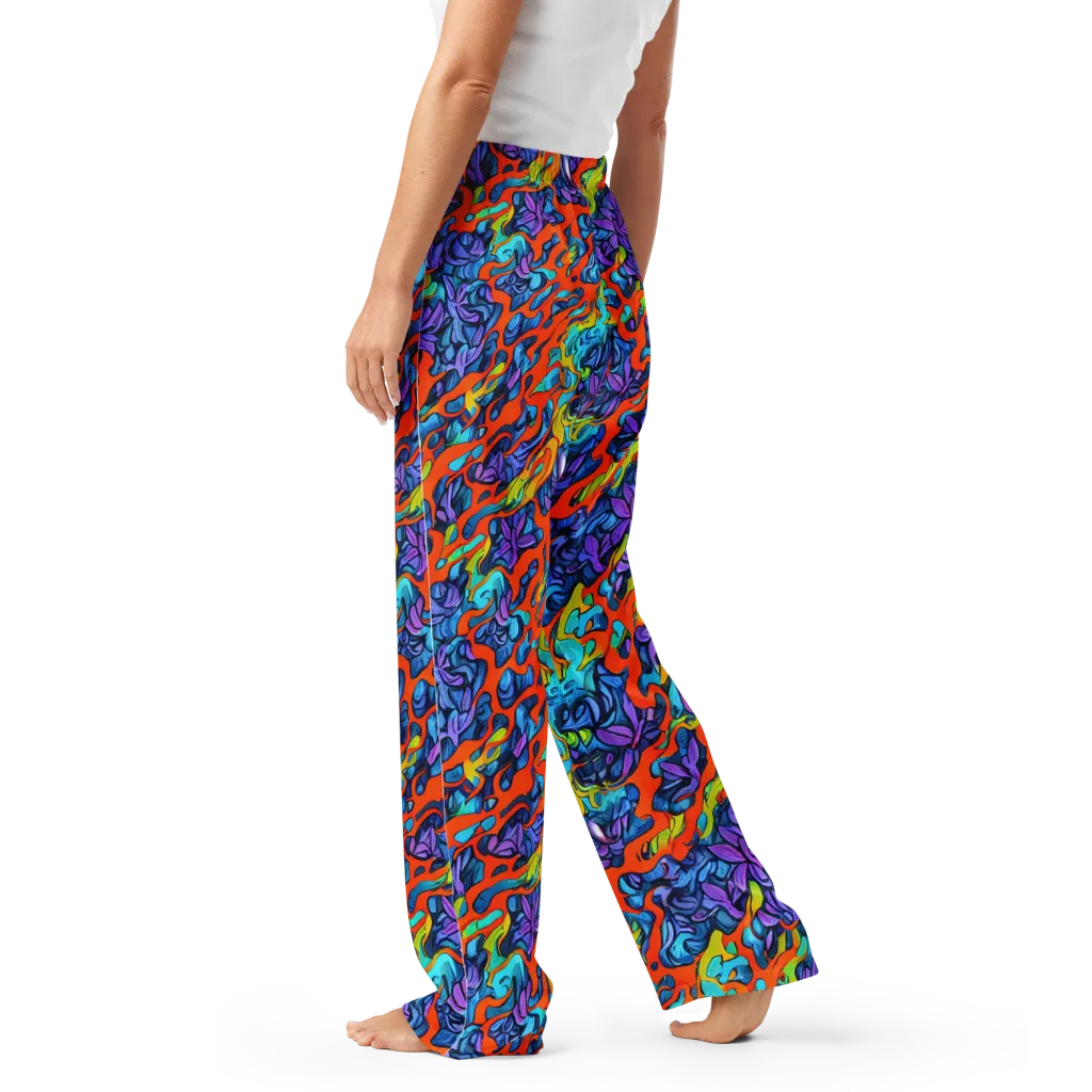 Cobalt Jungle on Women's Pajama Pants — Left