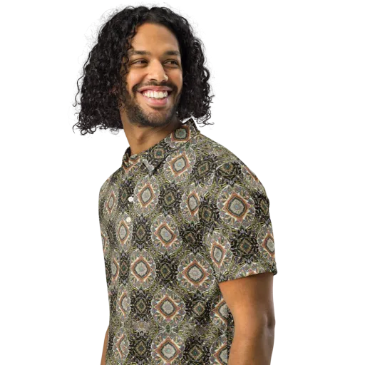 Mosaic Nocturne on a Men's Slim Fit Polo Shirt