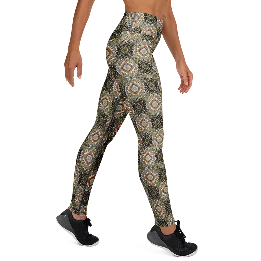 Mosaic Nocturne on Yoga Leggings — Right