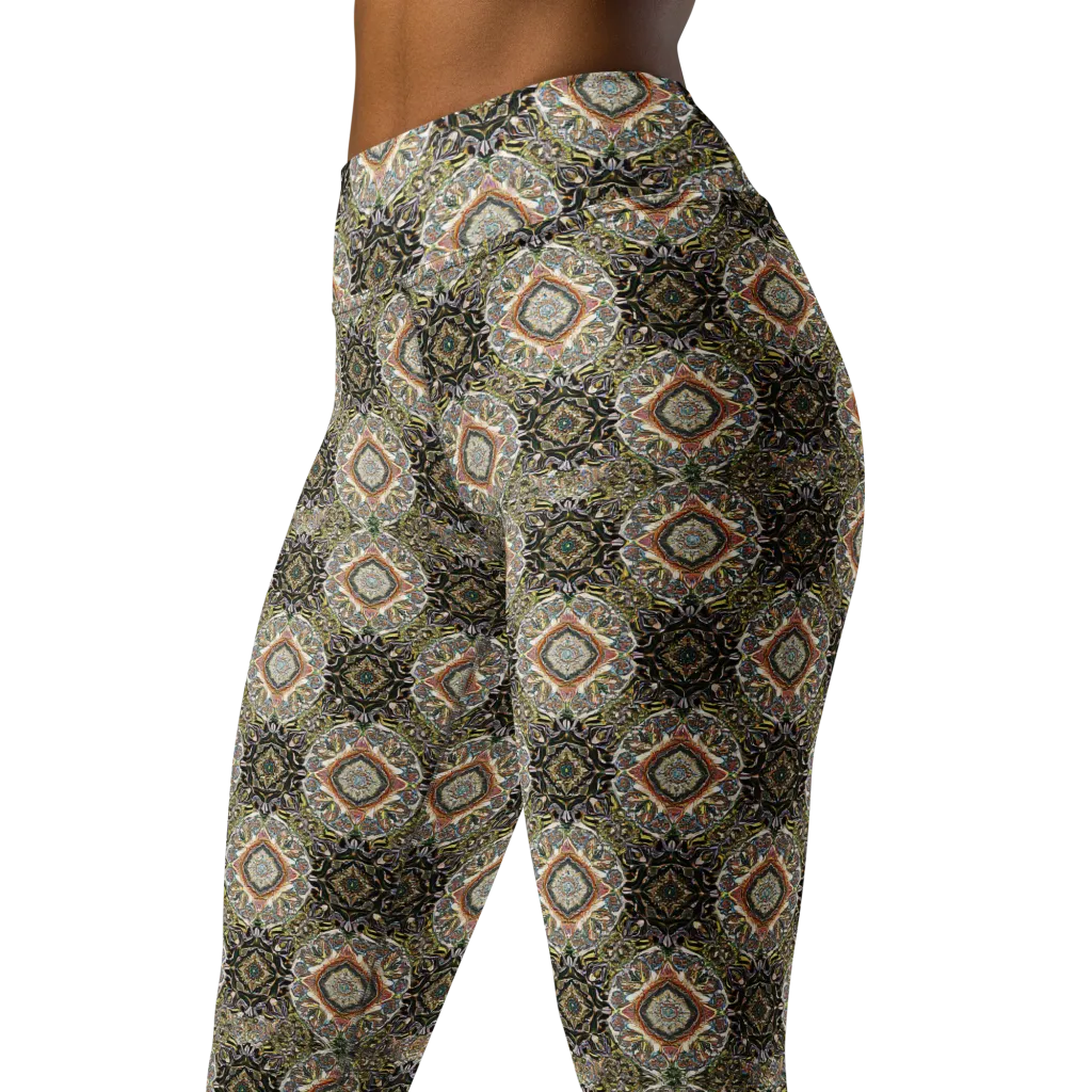 Mosaic Nocturne on Yoga Leggings — Left Front