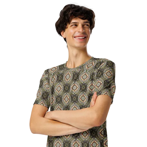 Mosaic Nocturne on a Men's Crew Neck T-Shirt
