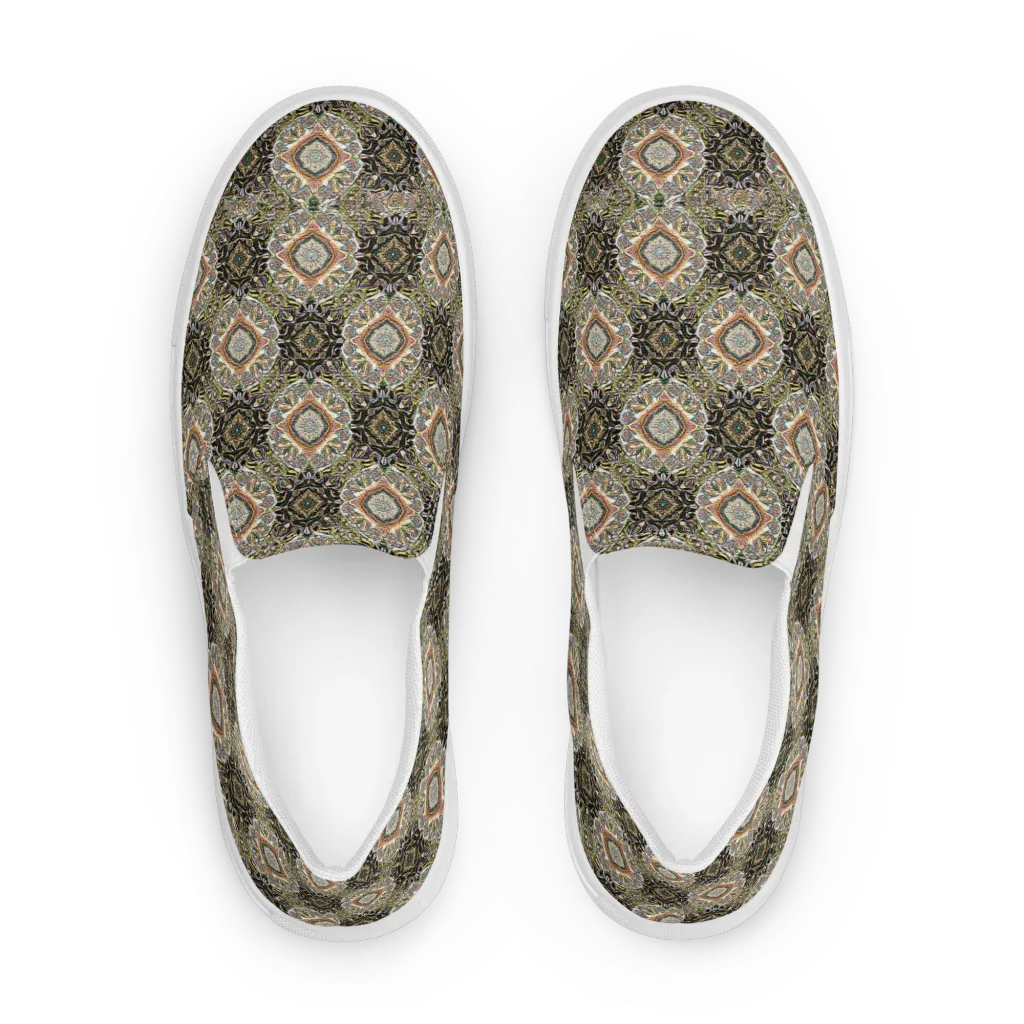 Mosaic Nocturne on Men's Slip-On Canvas Shoes — Front