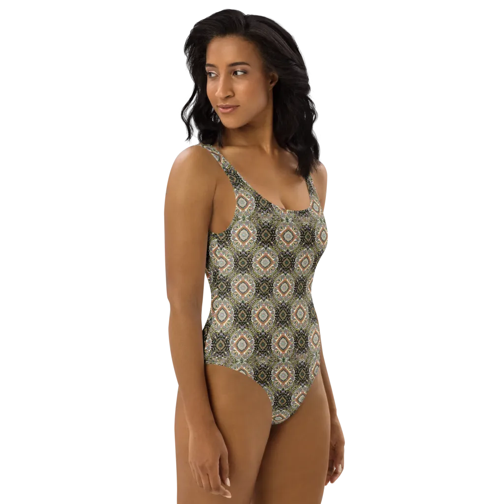 Mosaic Nocturne on One-Piece Swimsuit — Right