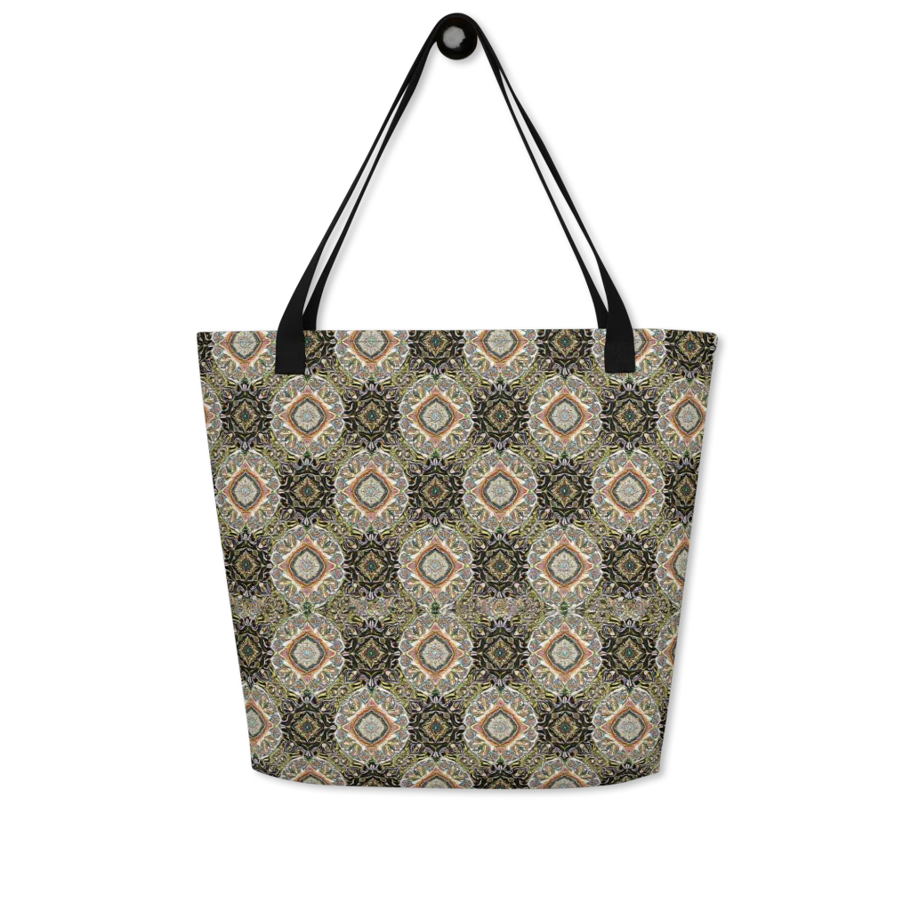 Mosaic Nocturne on Large Tote Bag W/ Pocket — Front