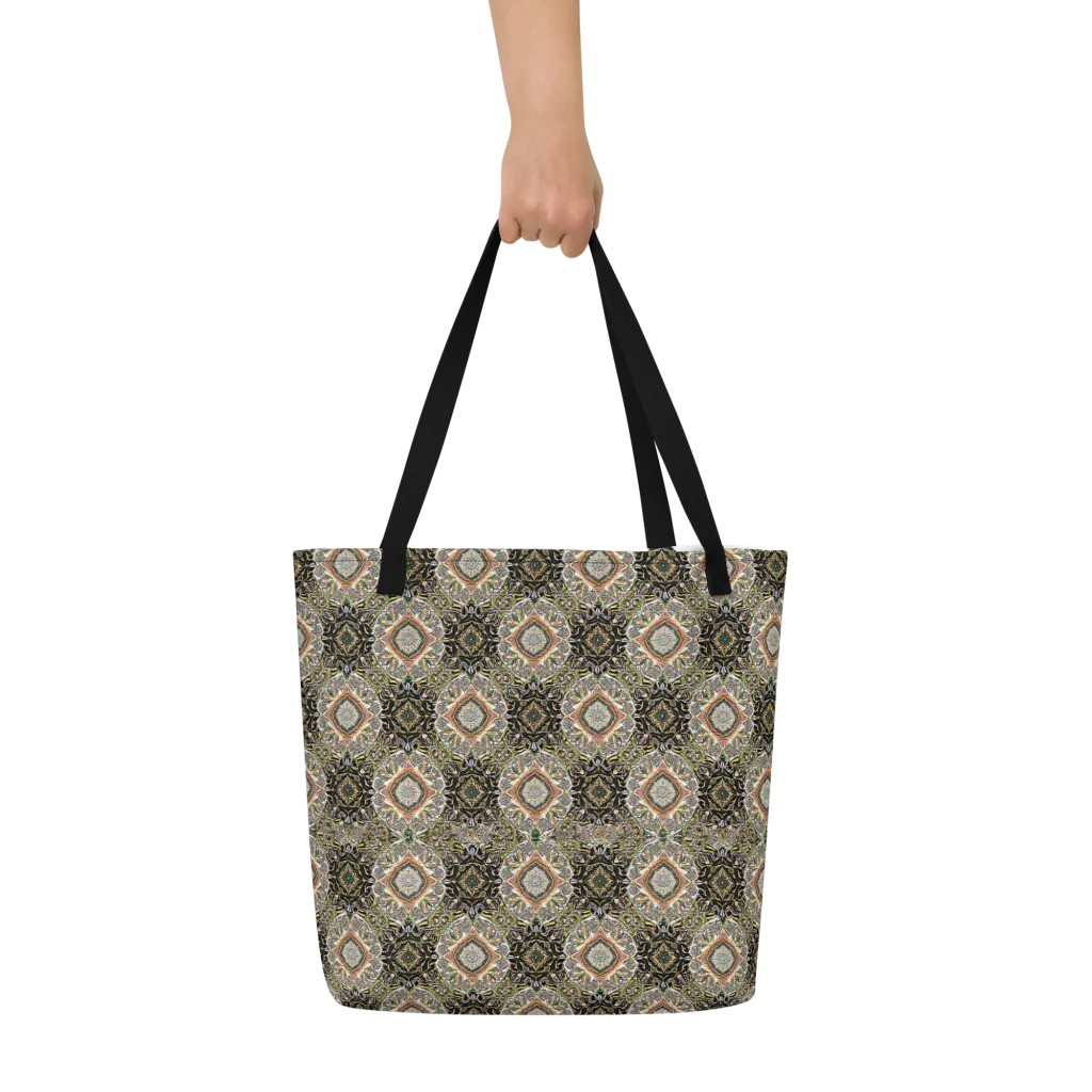 Mosaic Nocturne on Large Tote Bag W/ Pocket — Front