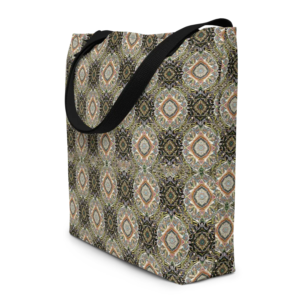 Mosaic Nocturne on Large Tote Bag W/ Pocket — Front