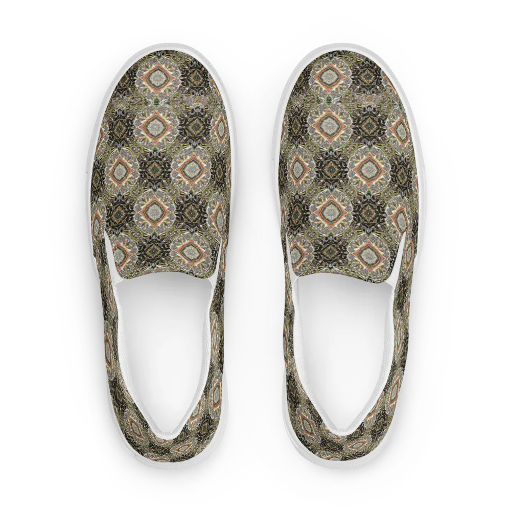Mosaic Nocturne on Women's Slip-On Canvas Shoes — Front