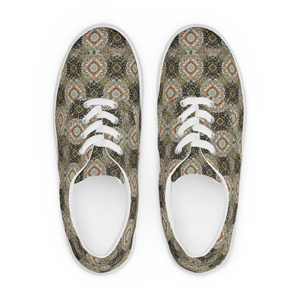 Mosaic Nocturne on Men's Lace-Up Canvas Shoes — Front