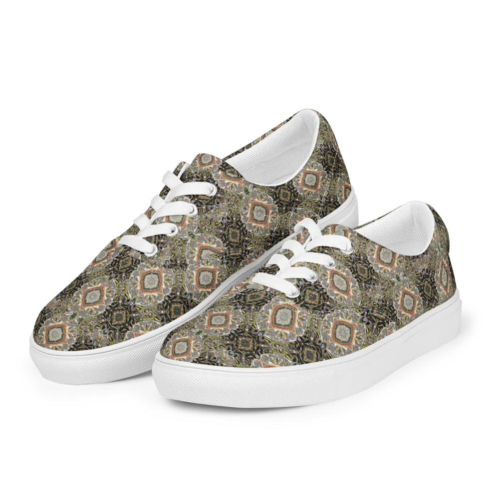 Mosaic Nocturne on Men's Lace-Up Canvas Shoes — Left Front