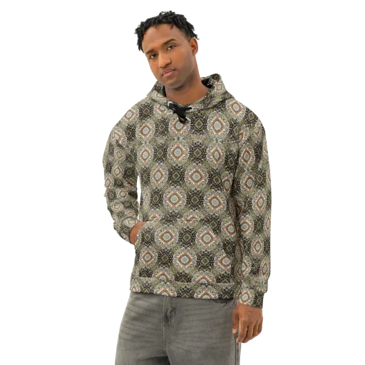 Mosaic Nocturne on a Cotton Hoodie