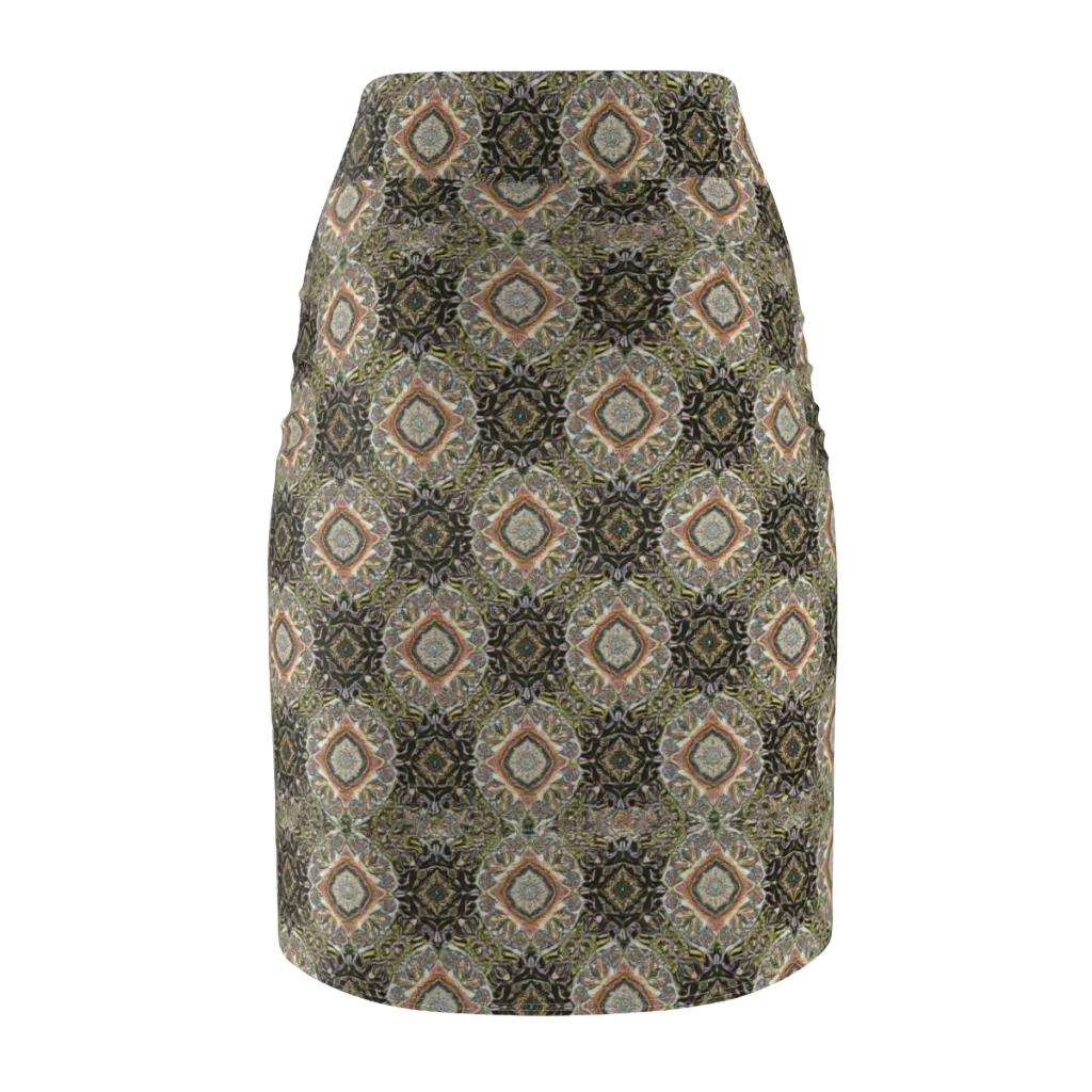 Mosaic Nocturne on Pencil Skirt — Back