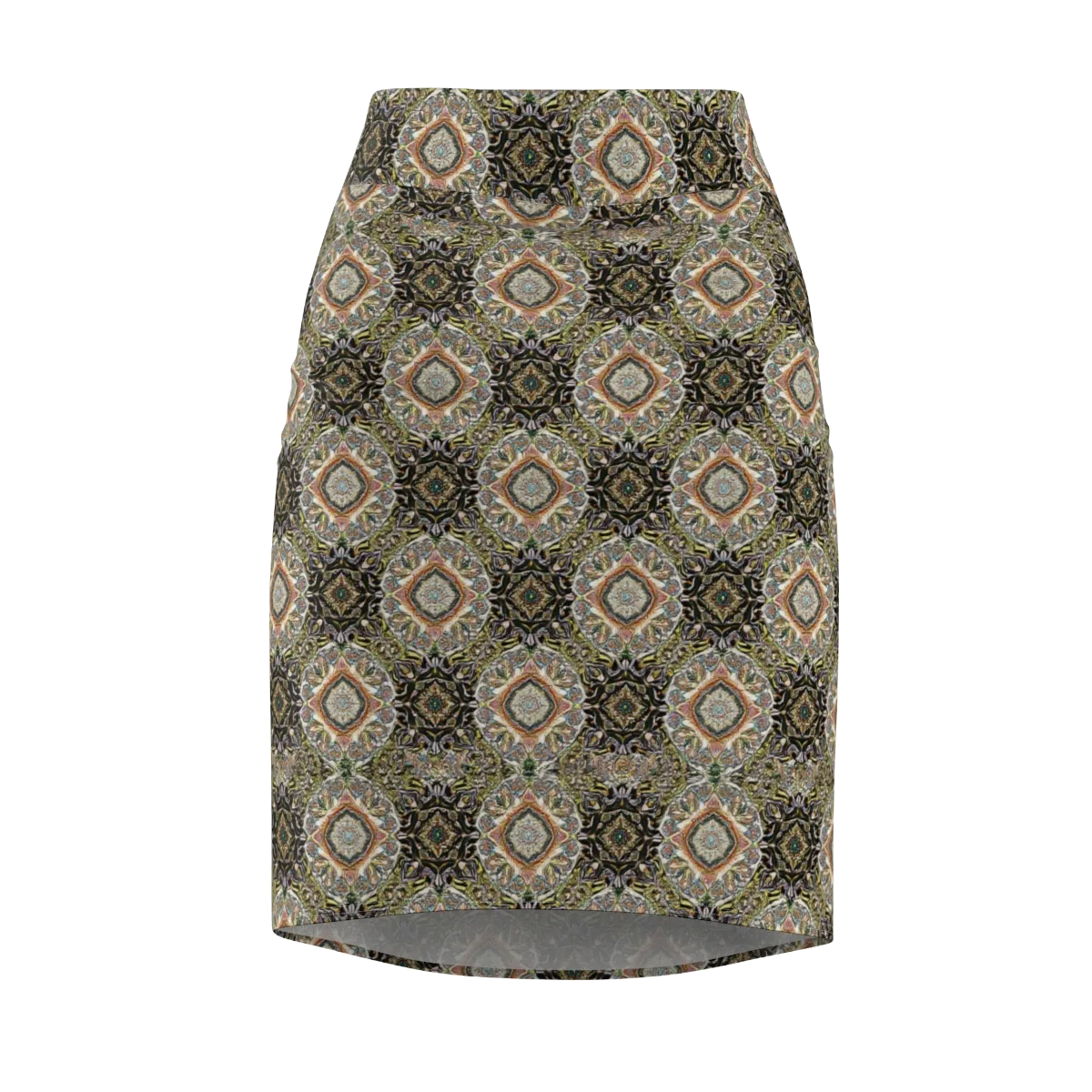Mosaic Nocturne on Pencil Skirt — Front