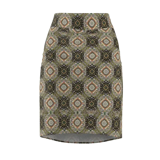 Mosaic Nocturne on a Pencil Skirt