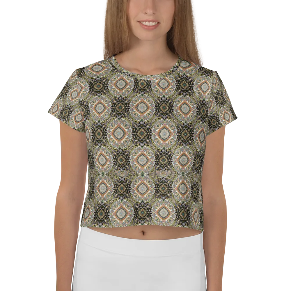 Mosaic Nocturne on Crop Tee — Front