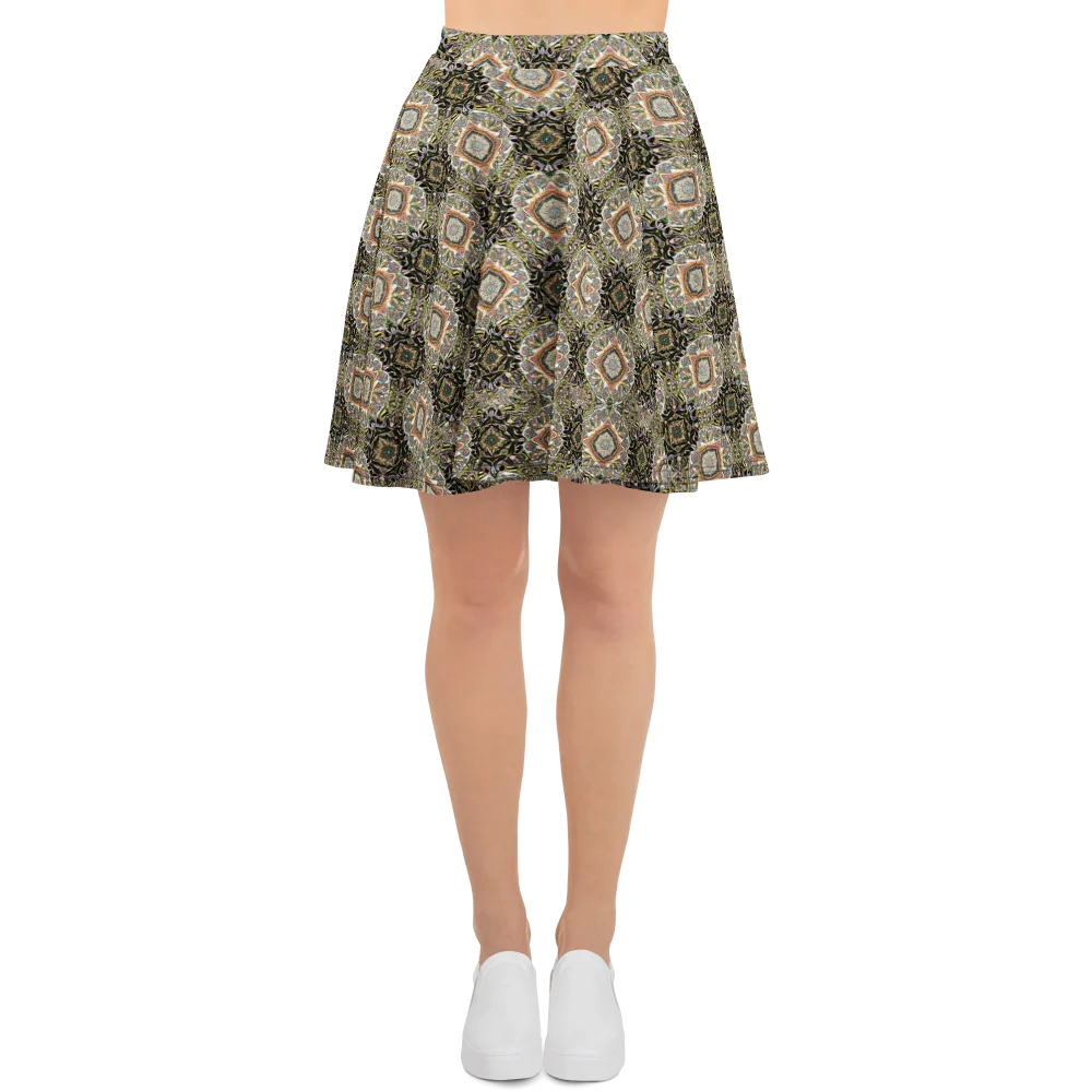 Mosaic Nocturne on Skater Skirt — Front