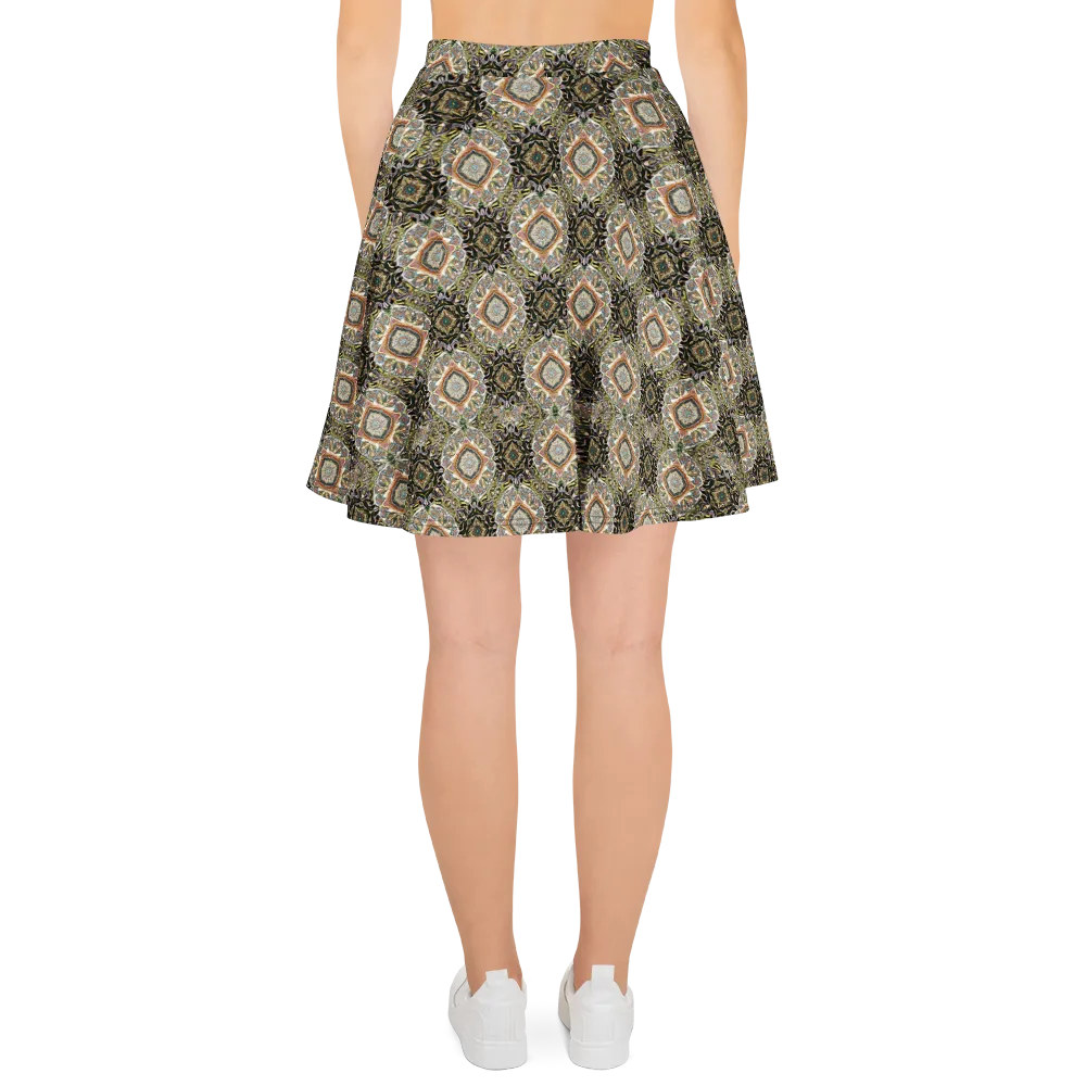 Mosaic Nocturne on Skater Skirt — Back