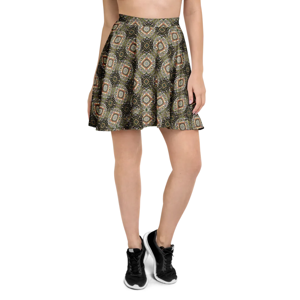 Mosaic Nocturne on Skater Skirt — Front