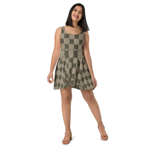 Mosaic Nocturne on a Skater Dress