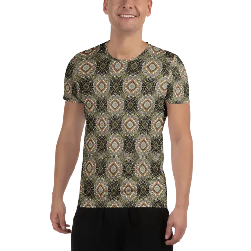 Mosaic Nocturne on a Men's Athletic T-Shirt